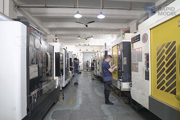 3-axis CNC center at Rapid Model's factory