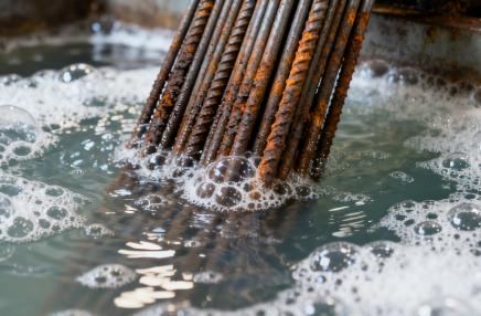 Rust removal and degreasing process