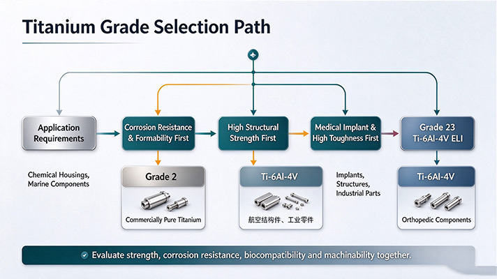 Grade 2 vs Grade 5 vs Grade 23 Titanium: Properties, CNC Machining & Selection Guide