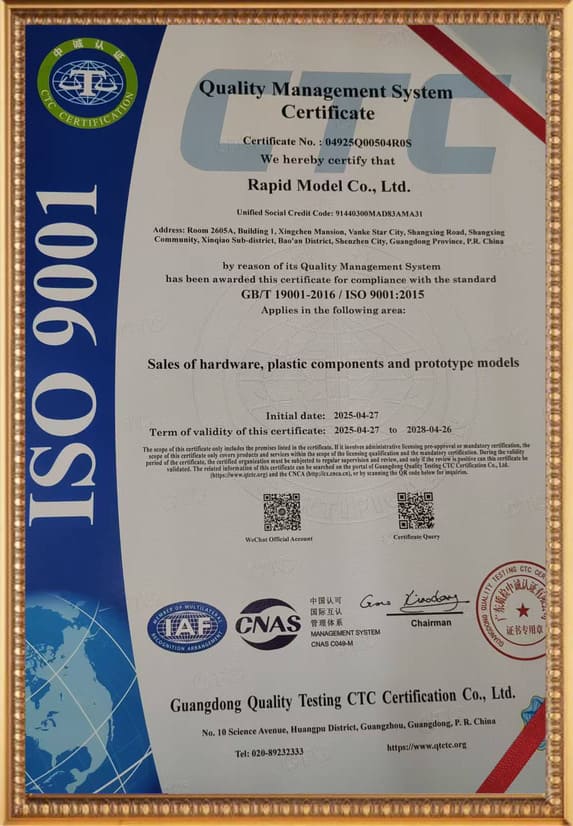 ISO 9001:2015 for rapid model